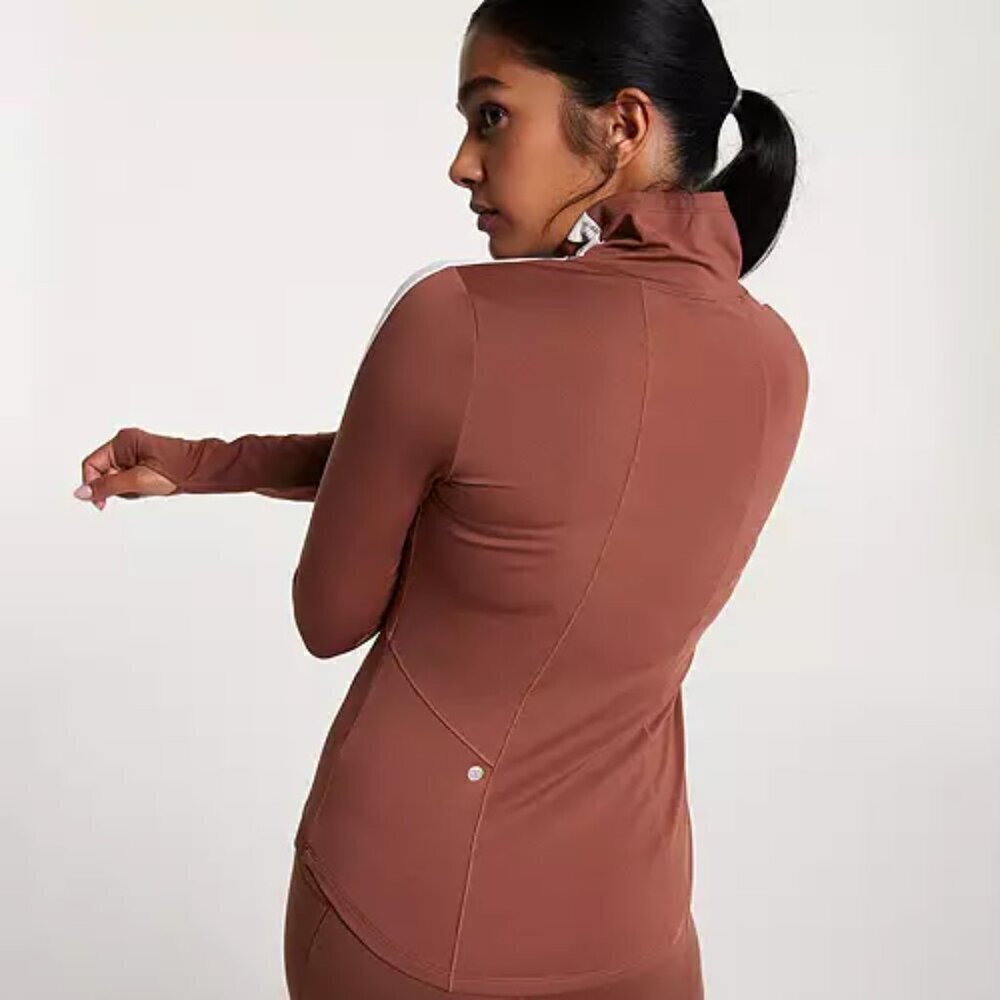 NWT CALIA Cold Dash Cold Weather Brown Running Turtleneck Top - Picture 2 of 6